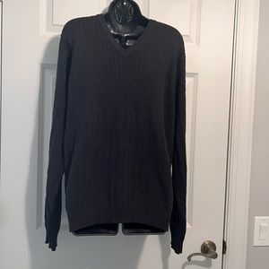 VINTAGE IZOD BLACK KNIT SWEATER- MENS - SIZE LARGE